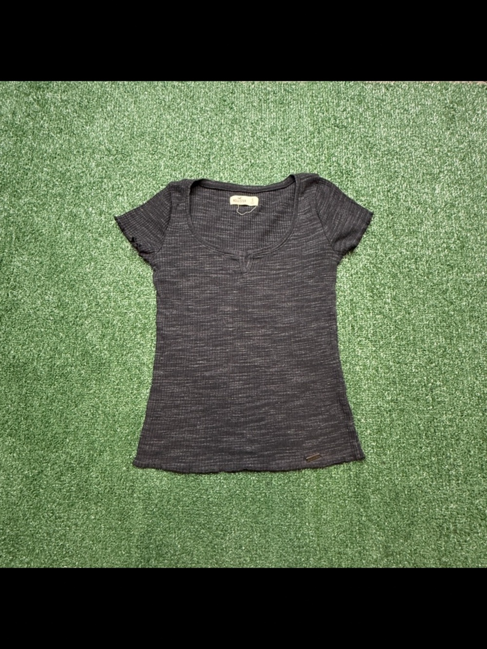 Vintage Y2k Hollister Shirt Womens Size S Gray Short Sleeve Babydoll